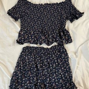 Top and shorts matching set